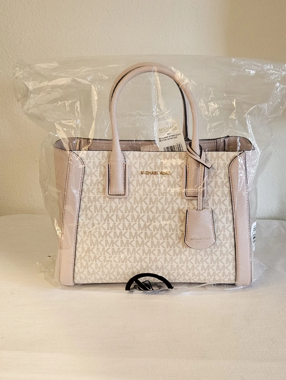 Michael Kors Blush and Cream Logo Satchel - Picture 8 of 11